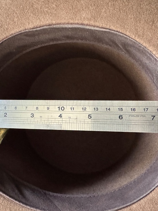 Vintage Brown 100% Wool Top Hat New York Hat Co. With Bow Steam Punk Large 7 1/4